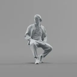 Lowpoly Male Sitting
