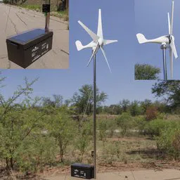 A small wind turbine 200 watts.