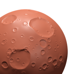 3D sculpting brush for Blender creating realistic moon craters on digital landscapes.