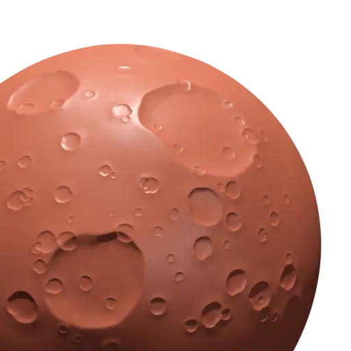 3D sculpting brush for Blender creating realistic moon craters on digital landscapes.