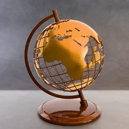 Stylized metal globe