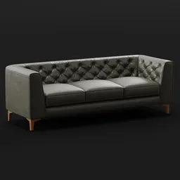 Classic Tufted Leather Sofa