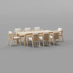 Wooden dining table and chairs set