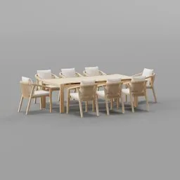 Wooden dining table and chairs set