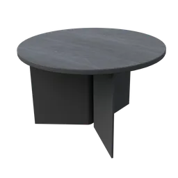 Round black modern table 3D model for Blender with high-resolution textures, ideal for digital interiors.