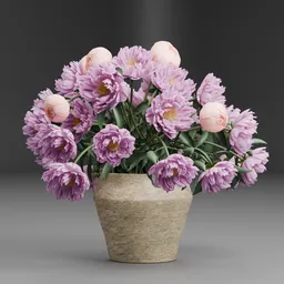 Pink Flowers Vase