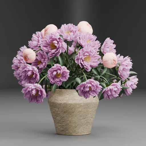 Pink Flowers Vase