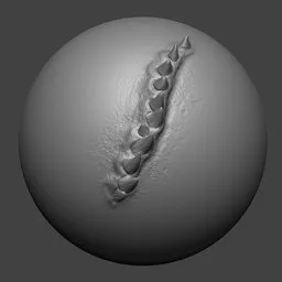 Blender 3D NS Line Spikes 06 brush for detailed dragon scales and textured creature modeling.