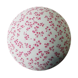 High-resolution PBR 4K floral fabric texture for 3D modeling and rendering in Blender and similar software.