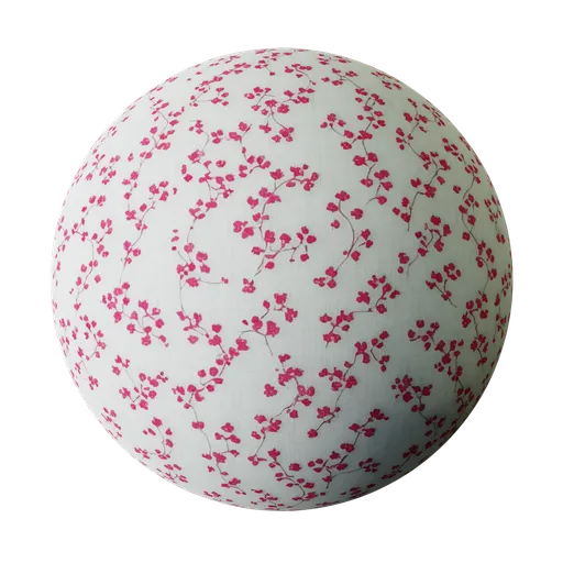 High-resolution PBR 4K floral fabric texture for 3D modeling and rendering in Blender and similar software.