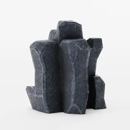 3D Blender-compatible low-poly rock model with high-resolution textures for simple game or scenery design.