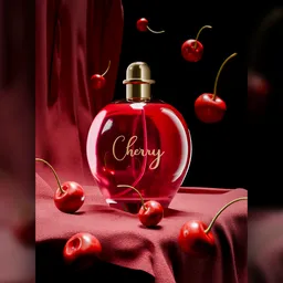 Cherry perfume mockup