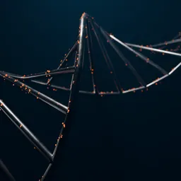 Cinematic Sci-Fi DNA Strand Model