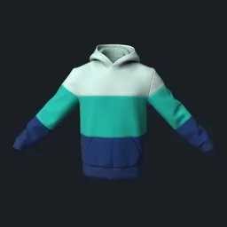 Tri-Color Split Color Block Hoodie