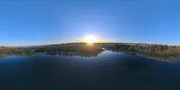 Aerial Sunset over Lake 17k