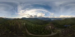 Aerial Mountain Cloudy Sunset