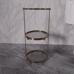 Double round glass tray