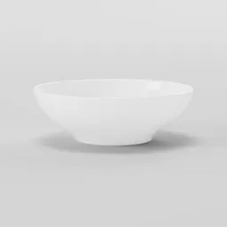 3D model of a minimalistic white bowl, optimized for Blender, ideal for kitchenware renderings.