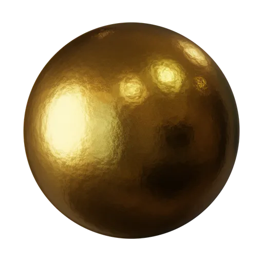 High-quality PBR Procedural Gold material for 3D modeling and rendering in Blender, with a polished gold surface finish.