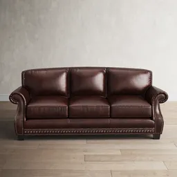 Vintage Rolled Arm Leather Sofa