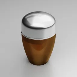 Matte plastic pot with silver lid