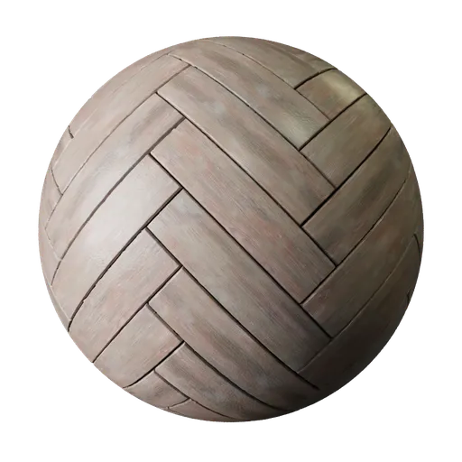 2K PBR wooden parquet flooring texture for 3D modeling, with realistic tiling and displacement details.
