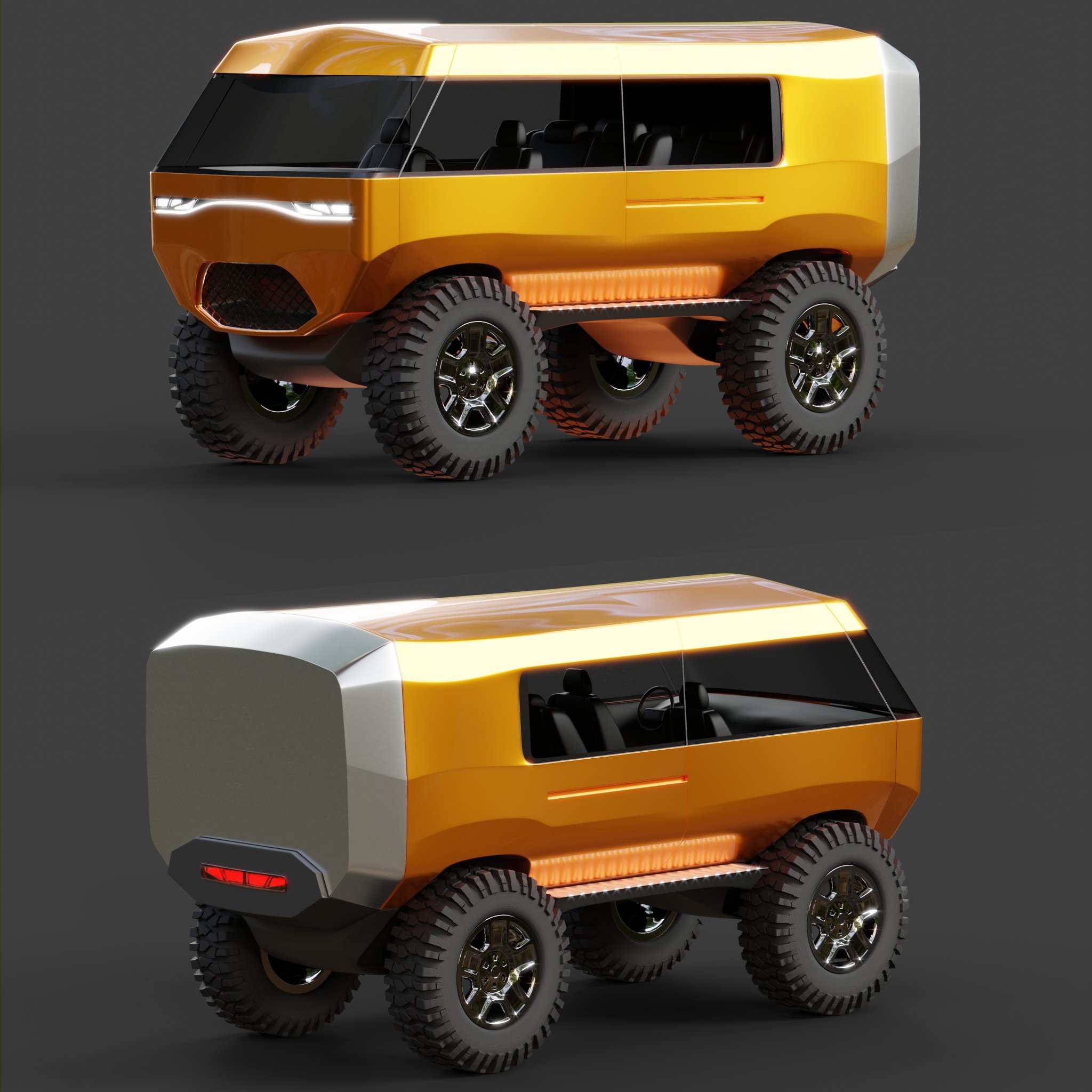 Minibus SUV 3D Concept models BlenderKit