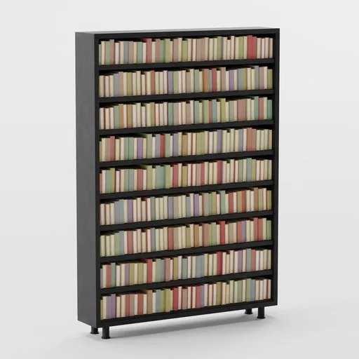 Highly detailed Blender 3D model of a bookshelf with procedural materials, customizable geometry nodes, and versatile design.