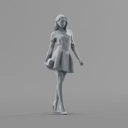Lowpoly Female Walking