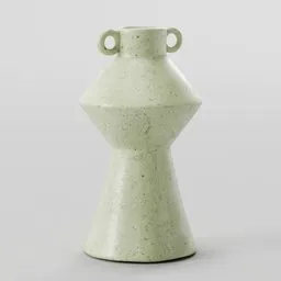 Geometric ceramic green Vase