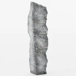 "Low-poly monolith with PBR textures for Blender 3D - Standing Stone 3 from Environment Elements category. Detailed, dark grey rock with dynamic folds, creating a mesmerizing effect."