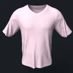 Pink V-neck T-shirt