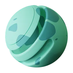 High-quality procedural Bulbasaur skin PBR material for Blender 3D with single-node configuration, ideal for 3D animal textures.