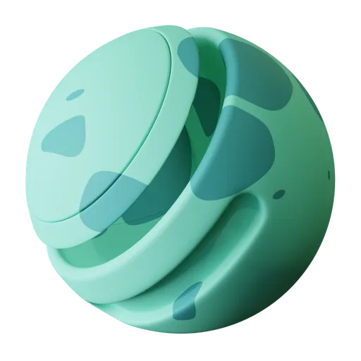 High-quality procedural Bulbasaur skin PBR material for Blender 3D with single-node configuration, ideal for 3D animal textures.