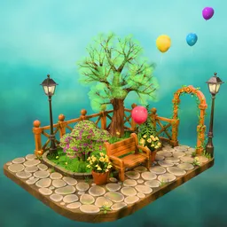 Stylized Spring Park