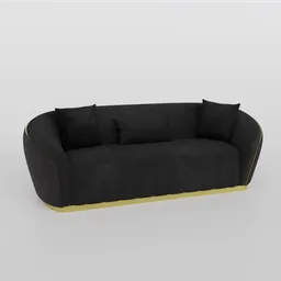 Modern Luxury Couch 01 - Black