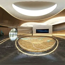 Circle Celling Wood Exhibition hall