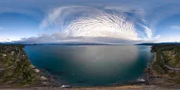 Aerial Coast Cloudy Sunset
