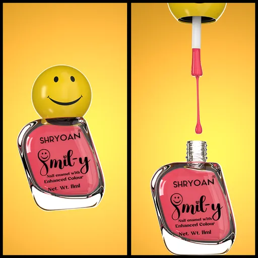 Nail enamel liquid dripping shot