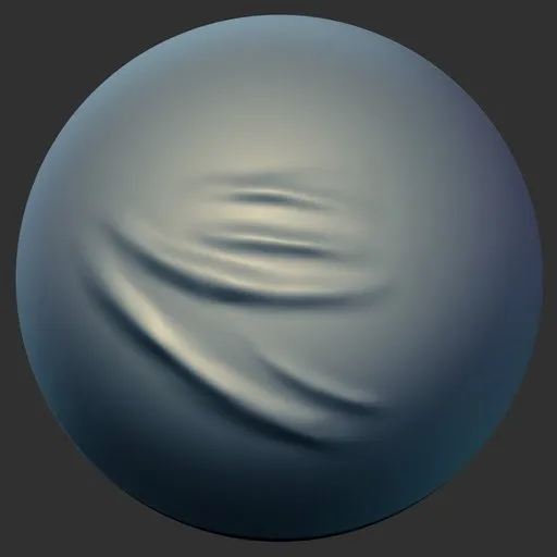 3D ER Fabric Brush 84 for Blender showing sculpted wrinkle effect for clothing models.