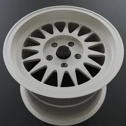 Detailed 3D render of a car wheel rim compatible with Blender for vehicle modeling enthusiasts.