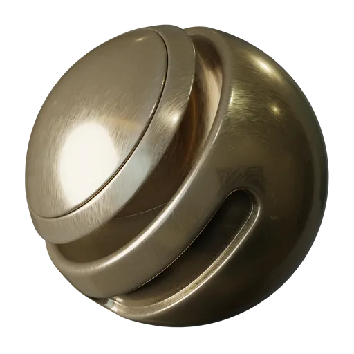 High-quality PBR Antique Brass texture with golden brown tones and vintage patina for 3D Blender materials.