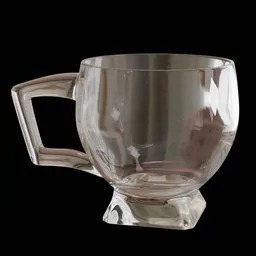 Realistic 3D-rendered transparent glass model for Blender, detailed for home decor visualization.