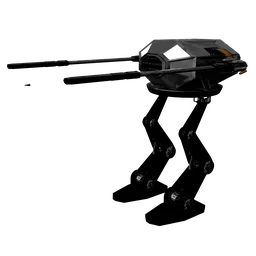 Rigged 3D model of a futuristic walking war robot, optimized for Blender, ideal for sci-fi military scenes.