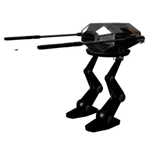 Rigged 3D model of a futuristic walking war robot, optimized for Blender, ideal for sci-fi military scenes.