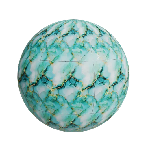Cyan gold marble tiles