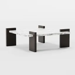 3D-rendered modern marble table with sleek dark legs for interior design, created using Blender software.