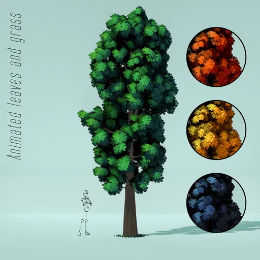 Cartoon Style Thick Trunk Tall Tree
