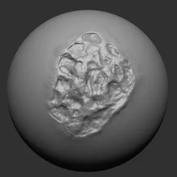 3D sculpting brush effect for detailed flesh textures in Blender modeling.