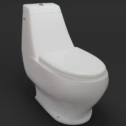 Highly detailed 3D model of a modern ceramic toilet for Blender rendering.
